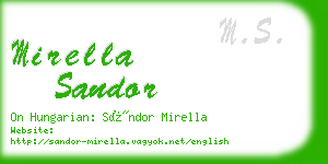 mirella sandor business card